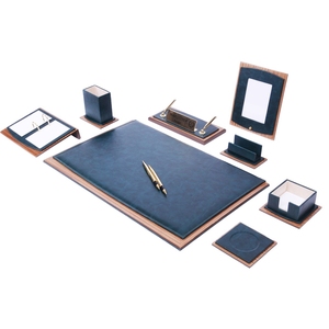 Star Luxury 10-Piece Leather Desk Set Office <b>Organizer</b> & Accessories <b>for</b> Office Items - Product Image 1