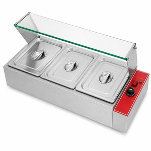 Commercial Electric 3 Pan Bain Marie Food <b>Warmer</b> Glass Guard for Catering Banquet <b>Buffet</b> Kitchen - Product Image 1