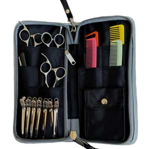 Funda con cremallera para tijeras de camuflaje, herramientas de salón de calidad superior, peines, soporte para cortapelos, 12 tijeras, bolsillos, funda con logotipo personalizado - Product Image 6