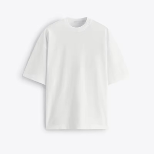 100_ Cotton Mens <b>Tshirt</b> Custom logo Desgin Luxury Quality Oversize Rib O-neck Drop Shoulder Streetwear Blank T-shirt for Men - Product Image 4