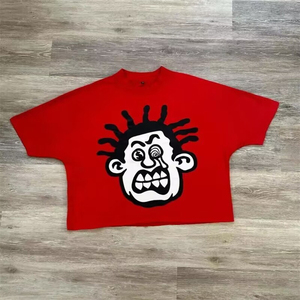 Logotipo personalizado 300GSM Hip Hop Boxy camiseta de peso pesado de alta calidad recortada Camiseta de algodón de gran tamaño Boxy Fit camiseta hombres - Product Image 6