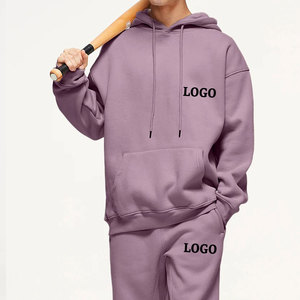 Sudadera con capucha de algodón con logotipo personalizado para hombre, Jersey deportivo con capucha y pantalones de chándal para hombre - Product Image 5