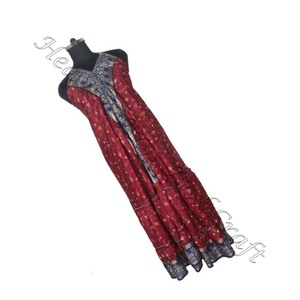 SD016 Saree / Sari / Shari vêtements indiens et pakistanais de l'Inde Hippy Boho vente chaude indien fait à la main Vintage Sari robe en soie - Product Image 5