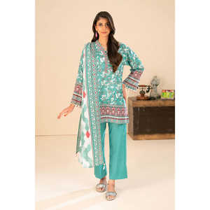 Traje Salwar Kameez de 3 Piezas en Algodón Khaddar Estampado con Dupatta para Festivales, Ropa Étnica, Estilo Pakistaní, Vestido Indio SD-52253 - Product Image 1