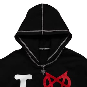 Sudadera con capucha de lana y cremallera de algodón 100% de alta calidad para hombre, estilo de ropa de calle, serigrafía de peso pesado, capucha sólida para invierno - Product Image 2