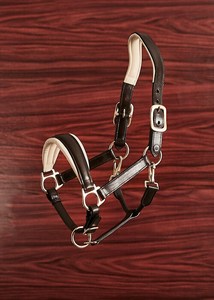 Herrajes de cuero Halter de latón plateado con broche rápido para un alivio rápido Marrón/Beige - Product Image 6