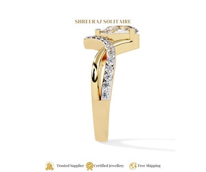 Anillo de Diamante Solitario Cultivado en Laboratorio con Certificación IGI de 0.80 Quilates, Corte Pera, Plata de Ley 925, Oro de 14K y 18K para Mujer - Product Image 3