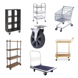 Roue pivotante robuste de 5 pouces pour chariot alimentaire, en TPR, avec plaque de montage supérieure en acier zingué - Product Image 6
