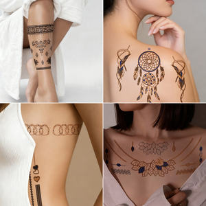 Hot New Or Métallique Chaîne Bracelet <span class=keywords><strong>Tatouage</strong></span> Autocollants pour Femmes Étanche Feuille <span class=keywords><strong>Bijoux</strong></span> <span class=keywords><strong>Bras</strong></span> Poignet Corps Art Décoration - Product Image 5