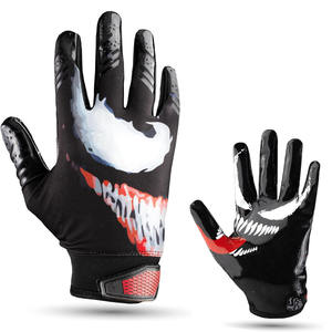 Guantes de recepción de fútbol con logotipo personalizado de gama alta Guantes de receptor antideslizantes con impresión de silicona - Product Image 5