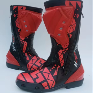 Bottes de course en cuir pour moto Bottes de motards Bottes de motards Cadeau de motard Équipement de moto personnalisé gratuit - Product Image 1