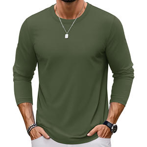 Alta calidad personalizada 100% algodón 220 gramos Unisex hombro caído manga larga Camiseta de gran tamaño estilo Casual para hombres - Product Image 5