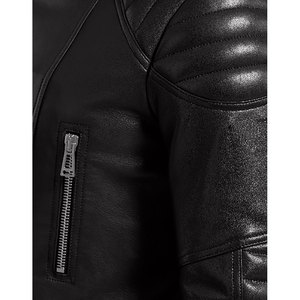 Chaquetas Bomber Ligeras con Cremallera y Bolsillos, Chaquetas de Motociclista con Cuello Alto, Chaqueta de Cuero Negra para Hombre - Product Image 5