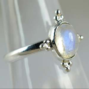Rainbow Moonstone 925 Sterling Silver Handmade Statement Ring Men's Boho June Birthstone Jewelry Perfect Gift for Her Birthday - Product Image 6