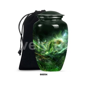 Venta caliente gran aluminio dragón cremación adulto urna para cenizas humanas con bolsa de terciopelo gratis - Product Image 5