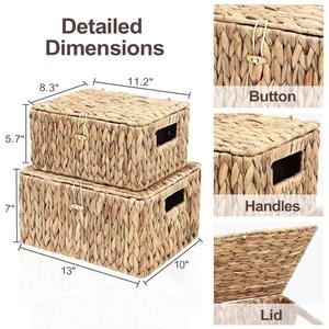 Caja de Jacinto de Agua con Tapa y Asa, Caja de Almacenamiento Hecha a Mano, Ecológica, Natural, Decoración para el Hogar, Venta al por Mayor desde Vietnam - Product Image 2