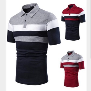 Chemises et T-shirts à manches courtes en coton tricoté rayé 100 % pour hommes, personnalisables OEM – Anti-boulochage, coupe ample, personnalisable - Product Image 4