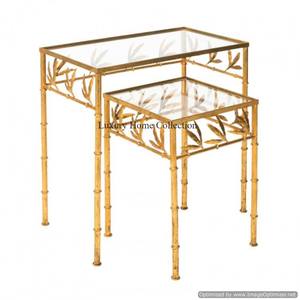 Mobilier de maison moderne table gigogne avec dessus en bois et cadre en métal enduit de poudre noire fournitures faites à la main dernière arrivée - Product Image 3