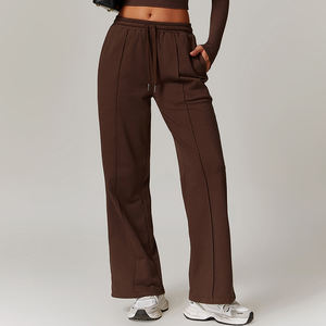 Pantalones de chándal de lujo para mujer Pantalones de algodón de ajuste suelto Aspecto urbano Pantalones de chándal de pierna recta para mujer - Product Image 4