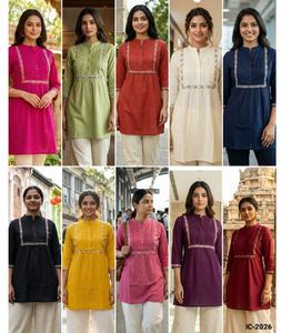 Indian Casual and Daily Wear Short Heavy Rayon Kurtis and Tunic with Fancy Pattern Plus size and Low Price Trendy <b>Top</b> Wear - Product Image 1