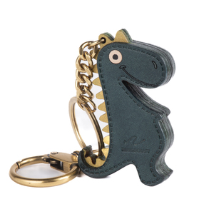 Cute Genuine Leather Dinosaur Keychain NFC Leather Keychain for Women Wallet Purse Keychain Blanks