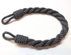 Abrazaderas para Cortinas de Cuerda de Algodón Gris Oscuro, Hechas a Mano - Product Image 2