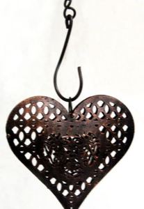 Nouveau design Meilleure vente Festival de cœurs en métal Accessoires décoratifs Tenture murale Taille standard Coeur suspendu de Noël à vendre - Product Image 4