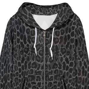 Sudadera de Invierno de Felpa con Estampado de Guepardo Gris de Lujo, Cómoda para Usar Todo el Día, Puños y Bolsillos Acanalados Duraderos, Moderna para Mujer - Product Image 5