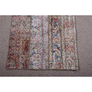 Alfombra Turca Vintage de 2,5x6,3 pies, Alfombra de Lana Azul Abstracta - Product Image 5