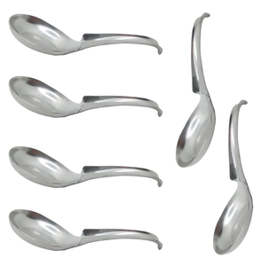 Cuchara de sopa de acero espejado Cucharas de café de postre Cuchara de sopa de acero inoxidable Juego de 6 para obsequios - Product Image 1