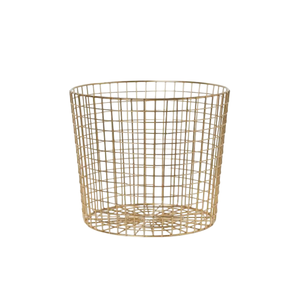 Cesta Ovalada Clásica de Alambre de Gallinero con Asas, Acabado Dorado, Pequeña, Decorativa, Centro de Mesa, Organizador de Almacenamiento, Contenedor Metálico para Cocina - Product Image 3