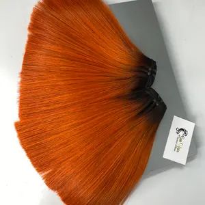 Produk laris di wilayah Afrika rambut kepang lurus tulang 10 "Ombre oranye 100% Remy Vietnam ekstensi rambut manusia oleh SunHair