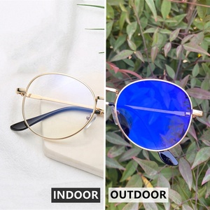 Lunettes Photochromiques en Alliage pour Homme et Femme, Rondes Simples, <span class=keywords><strong>Anti</strong></span>-<span class=keywords><strong>Reflet</strong></span> Lumière Bleue, Optiques Photogray - Product Image 3