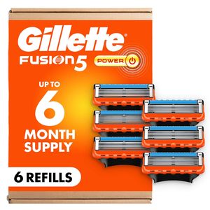 Repuestos de Cuchillas para Afeitar Gillette Fusion5 Power para Hombre, 6 Cartuchos, Banda Lubricante Más Grande, Recortador de Precisión, Maquinilla de Afeitar de 5 Cuchillas - Product Image 1