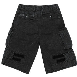 Pantalones cortos cargo de algodón de corte holgado para hombre OEM personalizados con múltiples bolsillos de tela transpirable y cintura ajustable para exteriores - Product Image 5