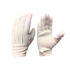 Gants unis en coton blanc pour hommes, fabriqués en usine, design personnalisé, gants maçonniques brodés bleu clair - Product Image 4