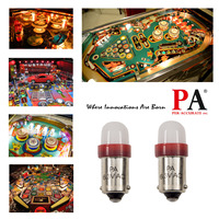 Ampoule LED PA 2MBX-11ACT-CT2CT pour machines de flipper colorées 2 SMD 2835 Ba9s # 44 # 47 T4W 1445 Wedge 6.3V AC/DC-Red Current