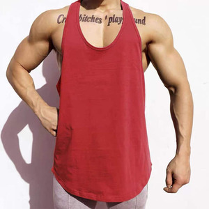 Men's Lightweight Gym Tank Top Wholesale Casual Summer Sportswear Knitted Vest Style Crew Neck Drop Armhole Cut Casual Style - Product Image 4