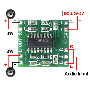 8403 <span class=keywords><strong>CA</strong></span>-8403 2*3w मूल वर्ग d डिजिटल ऑडियो एम्पलीफायर मॉड्यूल 2.5-5v मिनी एम्पलीफायर बोर्ड - Product Image 3