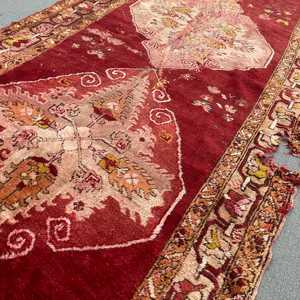 3.5x10.8 ft <b>Runner</b> Vintage Rug, Turkish Rug, <b>Red</b> Brown Persian Wool Rug - Product Image 5