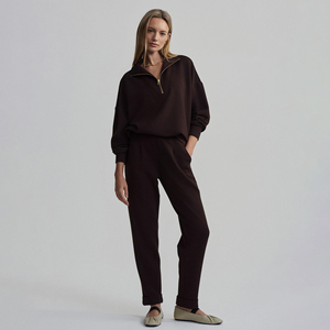 100% Cotton Custom Fleece Half Zip Pullover Quarter Zip Sweatshirt Oversized Long Sleeve Hoodie Women Plus Size Winter Feature - Product Image 3
