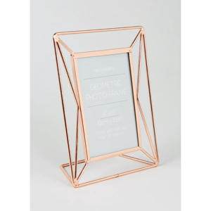 Hot Seller <b>5x7</b> Rose Gold Metal and Glass <b>Photo</b> <b>Frame</b> Designer Style for Home Decor and Desktop Display - Product Image 1