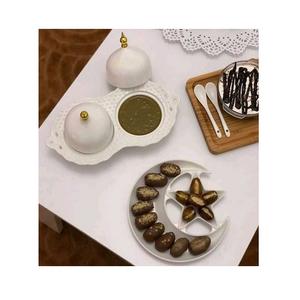 Bandeja de dátiles de frutas secas de color blanco de hierro con bandeja islámica de Calidad exclusiva para uso especial de Ramadán y Eid - Product Image 6