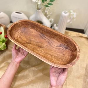 Multipurpose Wooden Dough Bowl for <b>Candles</b>, Centerpieces & Serving - Product Image 1
