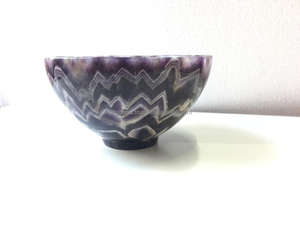 Cuenco de sueño de amatista púrpura tallado a mano, cristal de cuarzo Chevron pulido Natural, piedra preciosa artesanal, decoración del hogar, cuenco grande - Product Image 4