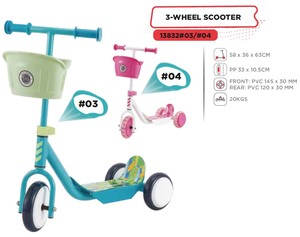 Patinete de 3 Ruedas para Bebés con Marco de PVC y Acero, Freno de Pie, Capacidad de Carga de 20 kg - Deporte al Aire Libre - Product Image 3