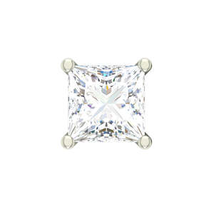Boucles d'oreilles clous géométriques papillon en argent sterling 925 taille princesse pour hommes et garçons, solitaire carré de 7 mm, 1 pièce, cadeau - Product Image 1