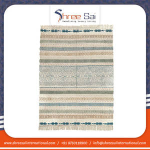 พรมพื้นที่ผ้าคอตตอนพิมพ์ลายวัสดุผ้าคอตตอนเนื้อนุ่มสำหรับตกแต่งบ้านดีไซน์แบบราชวงศ์สไตล์วินเทจ - Product Image 6