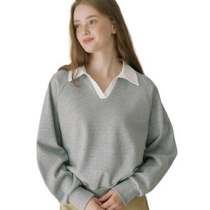 สเวตเชิ้ตโลโก้ปกคอเสื้อกันเหงื่อดีไซน์ทันสมัยเหมาะสำหรับเสื้อสไตล์ประจำวันของผู้หญิง - Product Image 1