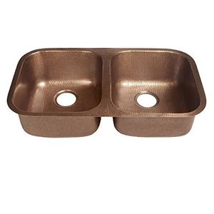 Évier de cuisine durable en cuivre de ferme pour la rénovation fonctionnelle de la cuisine rustique avec tablier martelé bassin profond avant - Product Image 2